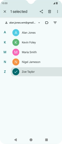 Press the required contact. Press the required contact.