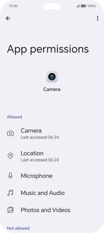 The app activity for the selected app is displayed.