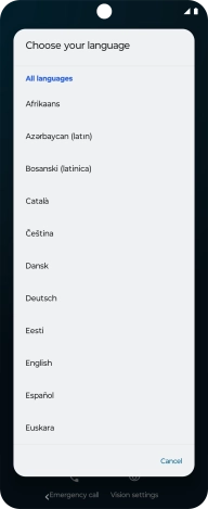 Press the required language.