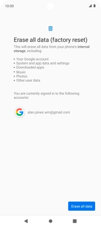 Press Erase all data.