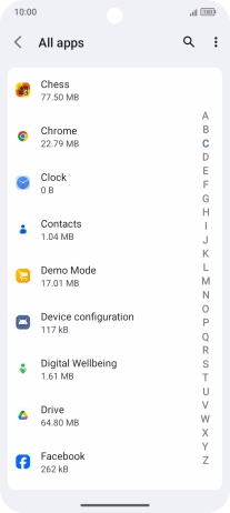 Press the required app.