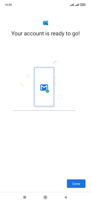 If this screen is displayed, your email account has been recognised and is being set up automatically. Follow the instructions on the screen to key in more information and finish setting up your phone. If this screen is displayed, your email account has been recognised and is being set up automatically. Follow the instructions on the screen to key in more information and finish setting up your phone.