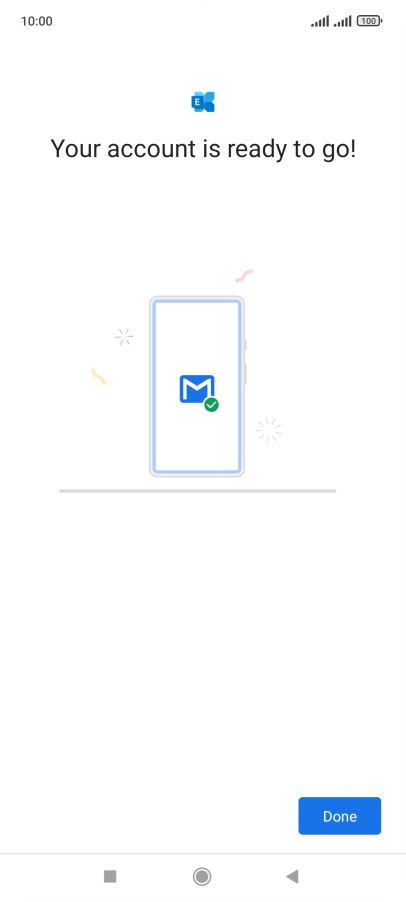 If this screen is displayed, your email account has been recognised and is being set up automatically. Follow the instructions on the screen to key in more information and finish setting up your phone. If this screen is displayed, your email account has been recognised and is being set up automatically. Follow the instructions on the screen to key in more information and finish setting up your phone.