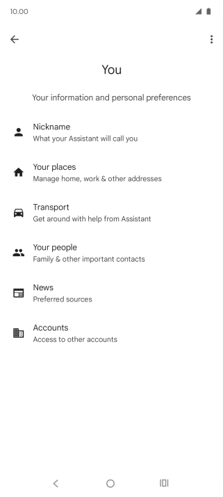 Follow the instructions on the screen to select more settings for Google Assistant.