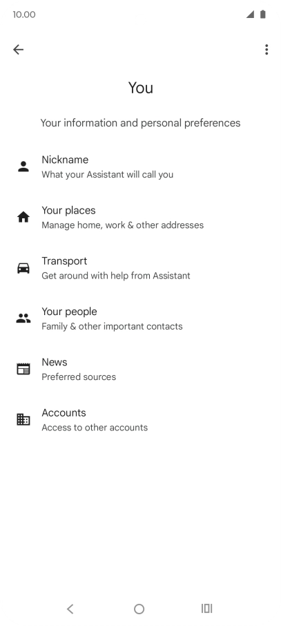 Follow the instructions on the screen to select more settings for Google Assistant.