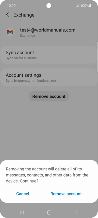 Press Remove account.