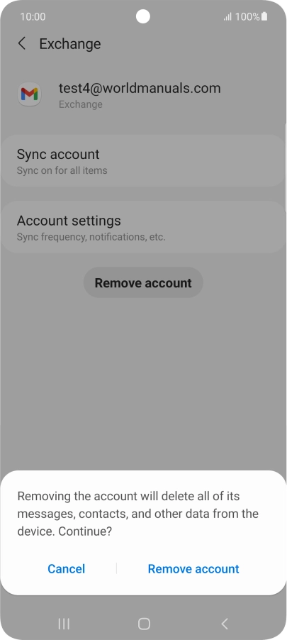 Press Remove account.