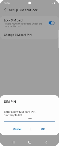 Key in a new four-digit PIN and press OK. Key in a new four-digit PIN and press OK.