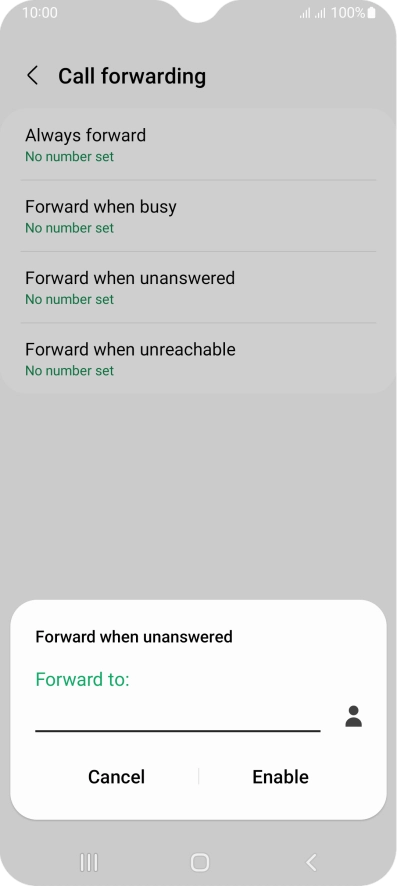 Key in +447836121121 and press Enable.