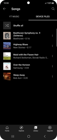 Press the required audio file. Press the required audio file.