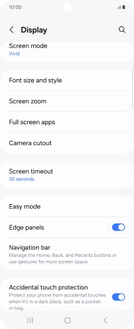 Press Screen timeout.