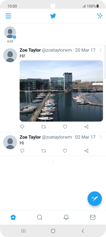 Press the new tweet icon.