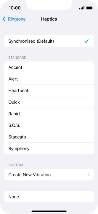 Press the required setting to turn on the function.