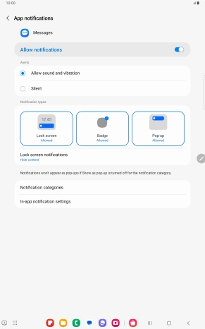 Press the indicator next to 