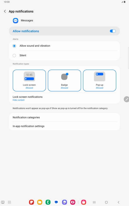 Press the indicator next to 