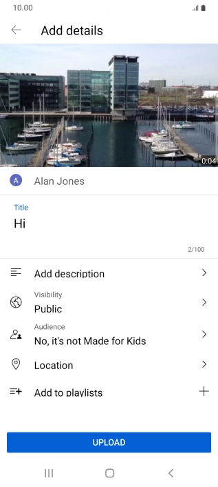 Key in the required text and press UPLOAD.