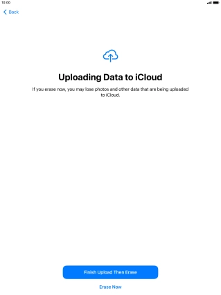 Press the required setting.