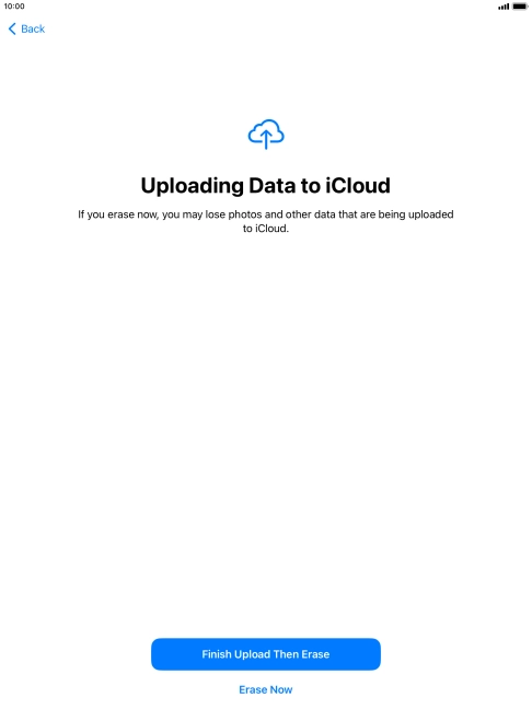 Press the required setting.