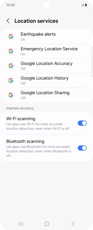 Press Google Location Accuracy.