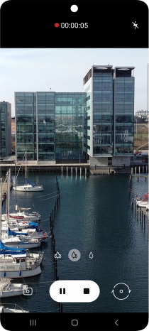 Press the stop icon to stop recording.