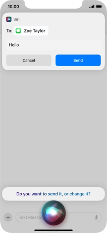 If an application is open on your phone, such as a Messages, you can also use the functions available here, e.g.: REPLY [text].