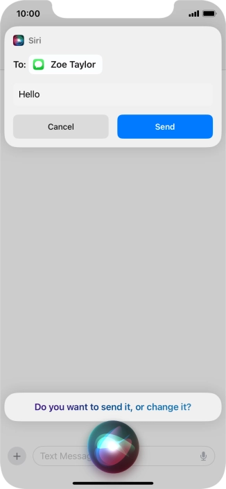If an application is open on your phone, such as a Messages, you can also use the functions available here, e.g.: REPLY [text].