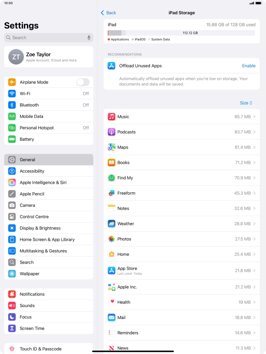 Press the required app.