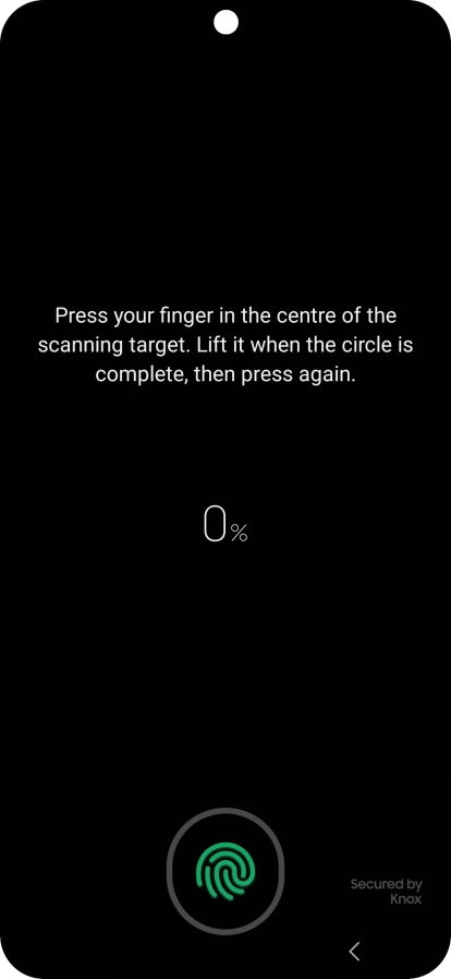 Follow the instructions on the screen to create the phone lock code using your fingerprint.