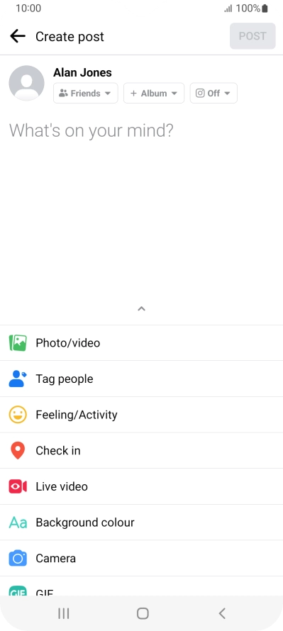 Press the text input field and key in the required text.