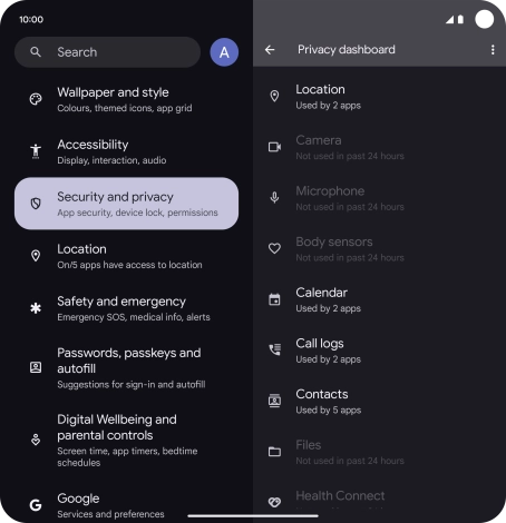Press the required phone function.