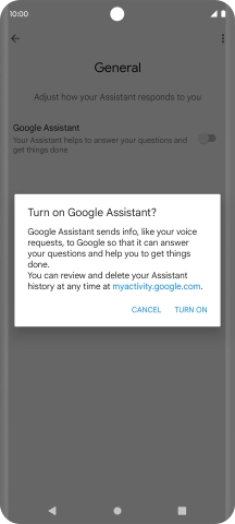 If you turn on the function, press TURN ON.
