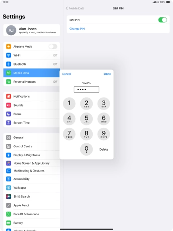 Key in a new four-digit PIN and press Done.