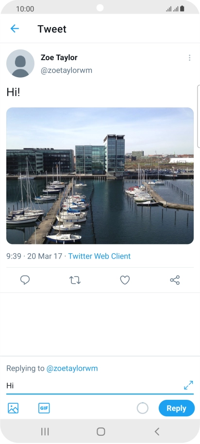 Write your reply and press Reply.