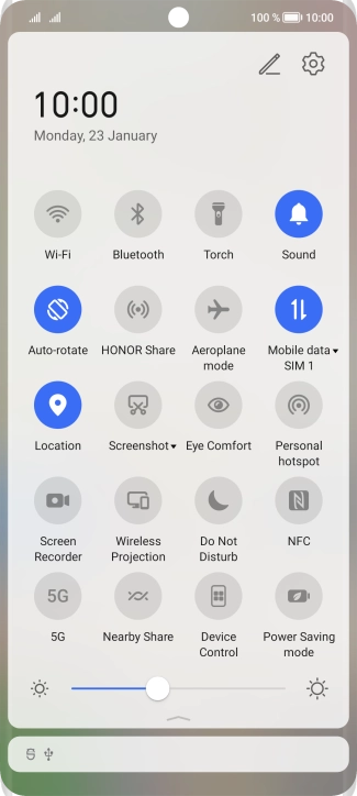 Press the sound mode icon to turn the function on or off.