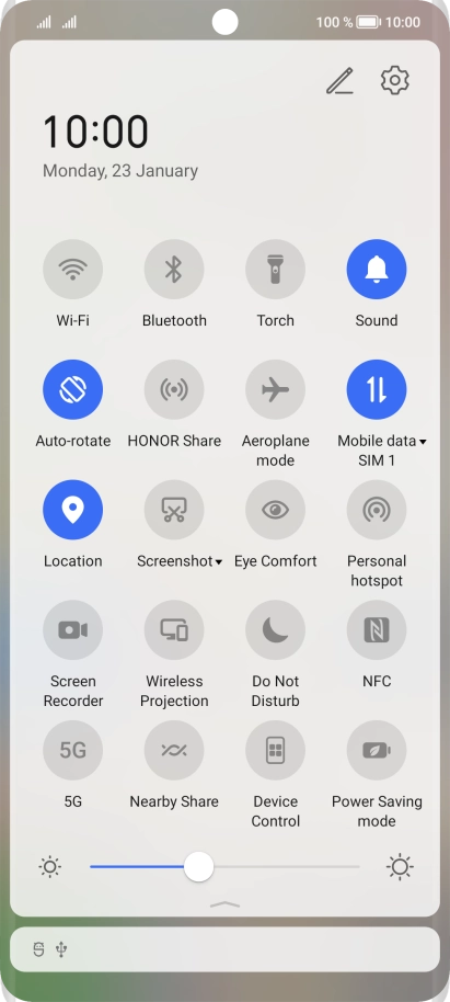 Press the sound mode icon to turn the function on or off.