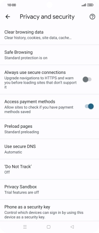 Press Clear browsing data.