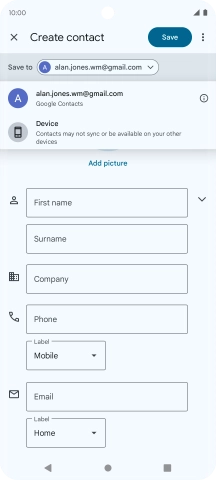 Press the required Google account.