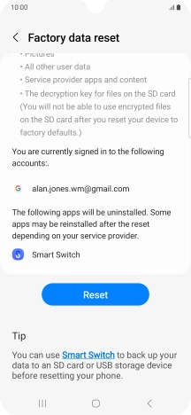 Press Reset. Press Reset.