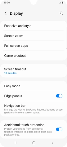 Press Screen timeout.