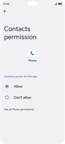Press the required setting.