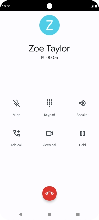 Press the end call icon.