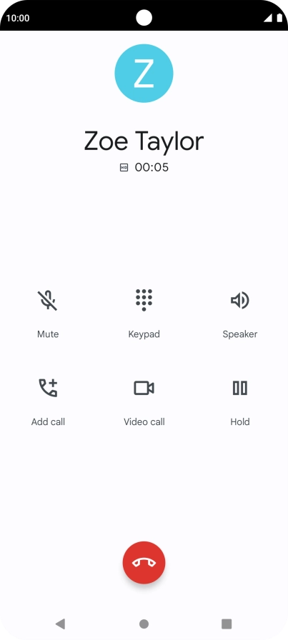 Press the end call icon.