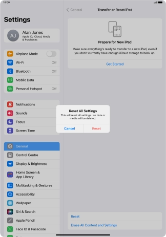 Press Reset. Press Reset.