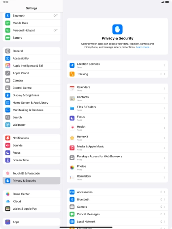 Press Location Services.