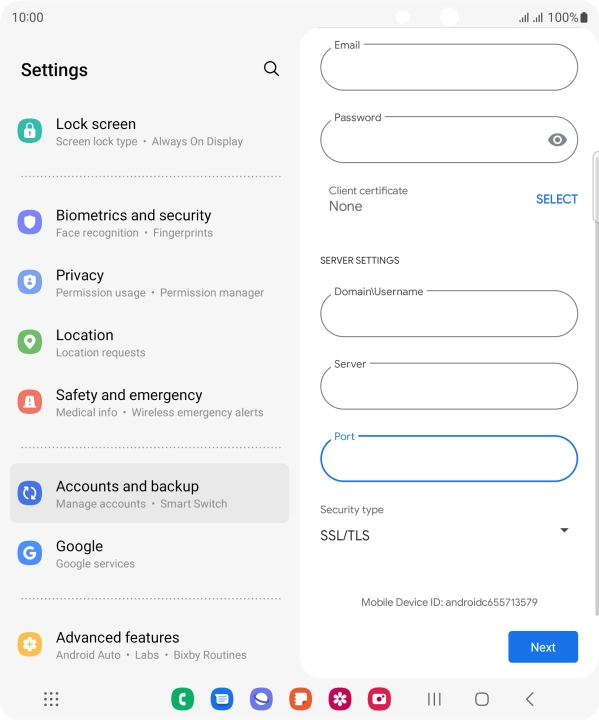 Press the drop down list below 