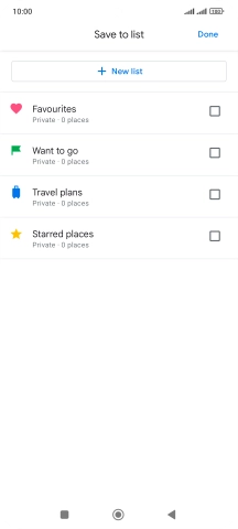 If you select New list, follow the instructions on the screen to create a new list.