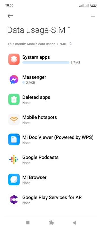 The total data usage is displayed.
