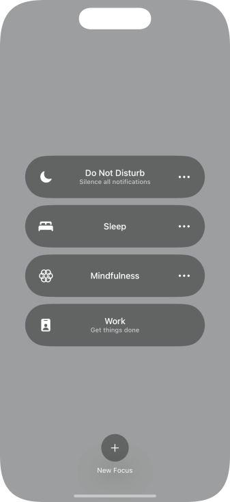 Press the required focus mode to activate or deactivate it immediately. Press the required focus mode to activate or deactivate it immediately.