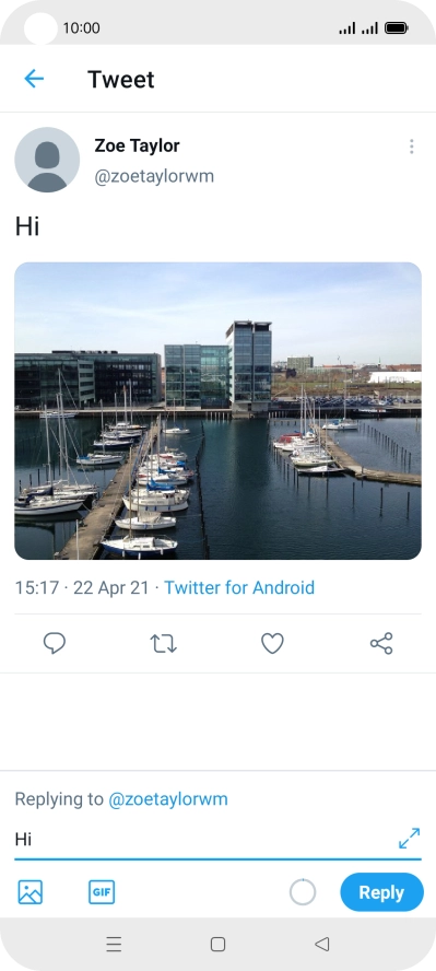 Write your reply and press Reply.