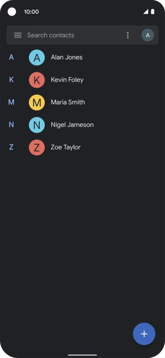 Press the new contact icon.